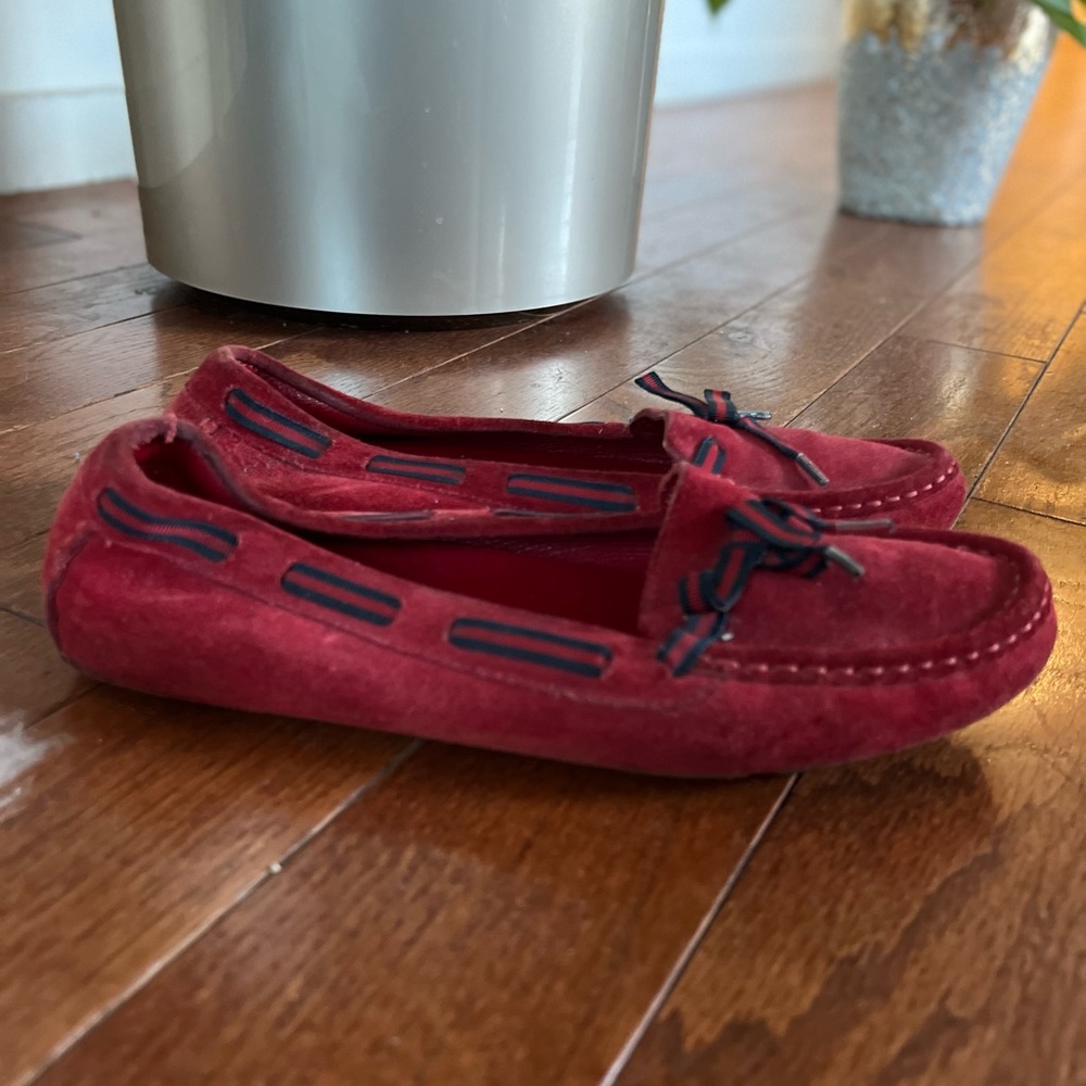 Red Gucci moccasins